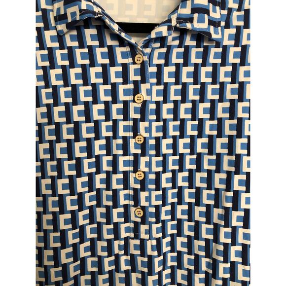 J. McLaughlin Pop-Over Top Women's Large 3/4 Sleeve Graphic Print - Picture 3 of 7